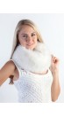 White fox fur headband - neck warmer